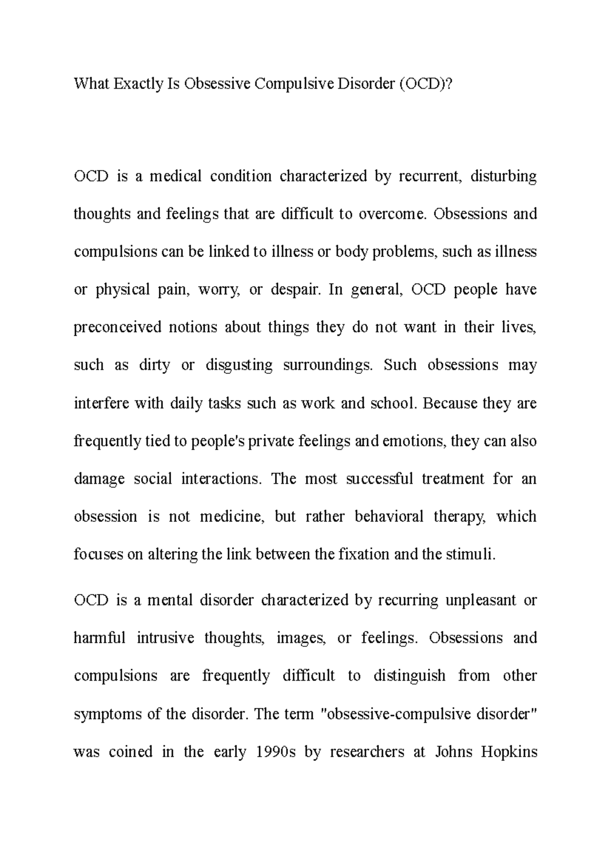 What Do Obsessive Compulsive Disorder Quizlet - 8iqi7uf