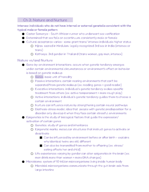 Psychology of Gender Chapter 1 - ...... 1: Foundations....... Sex and ...