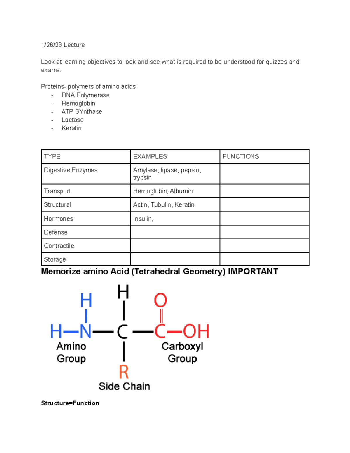 Biology 1 26 23 - Molecules and cells - 1/26/23 Lecture Look at ...