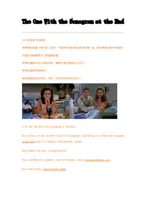 102 One With The Sonogram At The End The One With The Sonogram At The End 102 参加助产训练班 Studocu