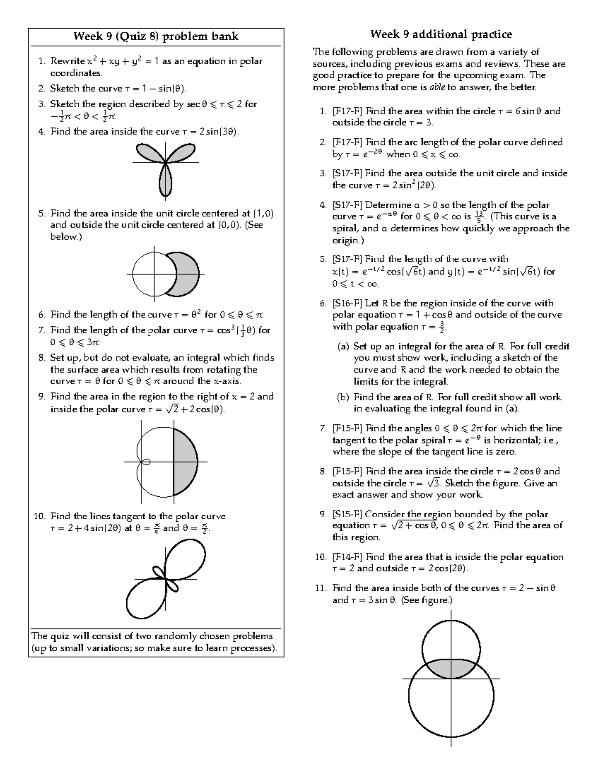 166 quiz08 - Calculus II quiz # 8 - Week 9 (Quiz 8) problem bank ...