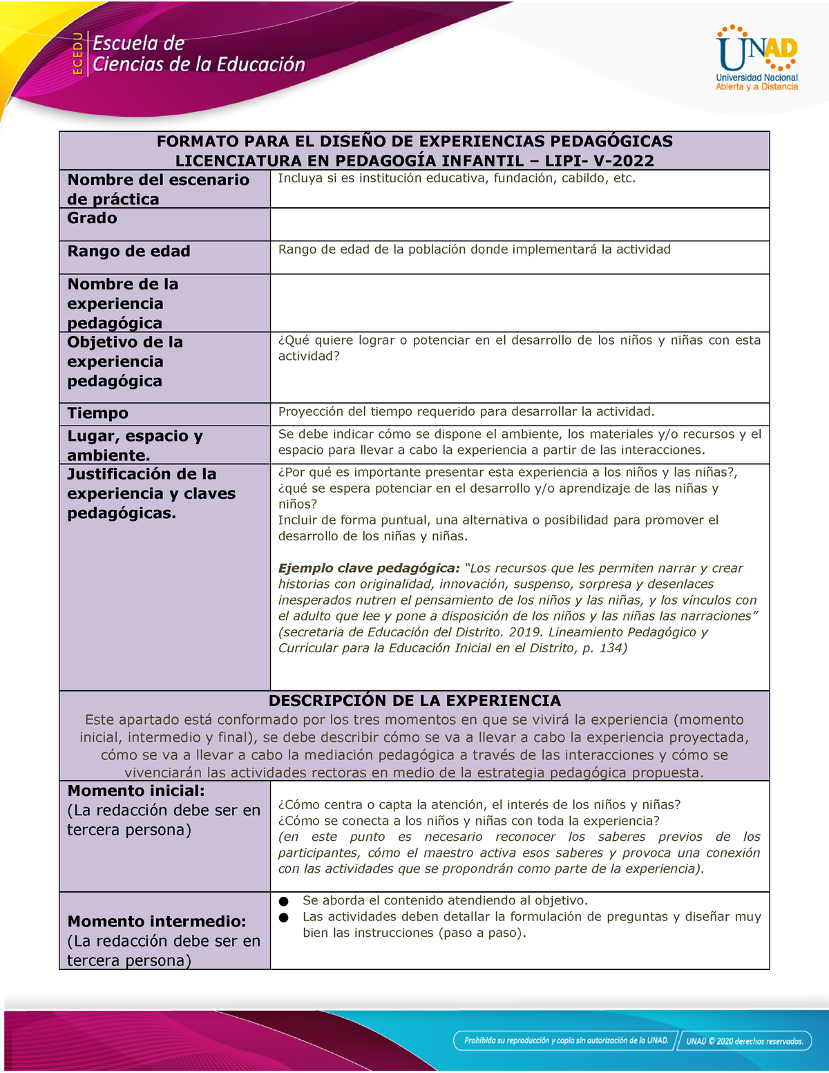 Anexo 8- Formato Para El Diseño De Experiencias Pedagogicas - FORMATO ...