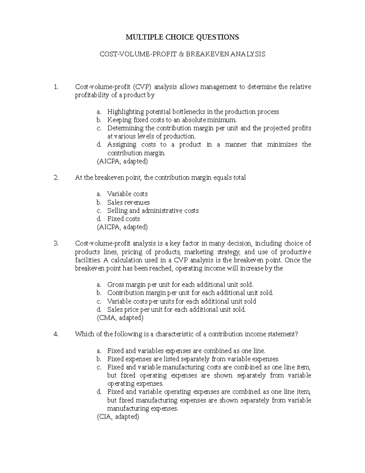 take-home-quiz-cost-volume-profit-analysis-10-29-multiple-choice