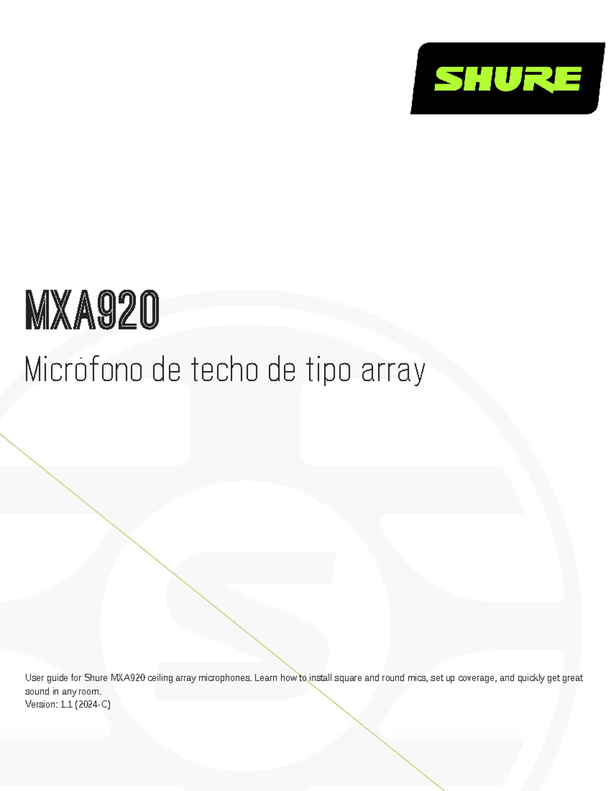 MXA920 guide es-ES - MXA Micrófono de techo de tipo array User guide ...
