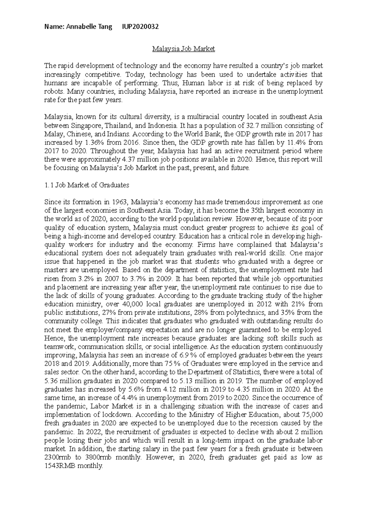 Job Market - environemntal science - Malaysia Job Market The rapid ...
