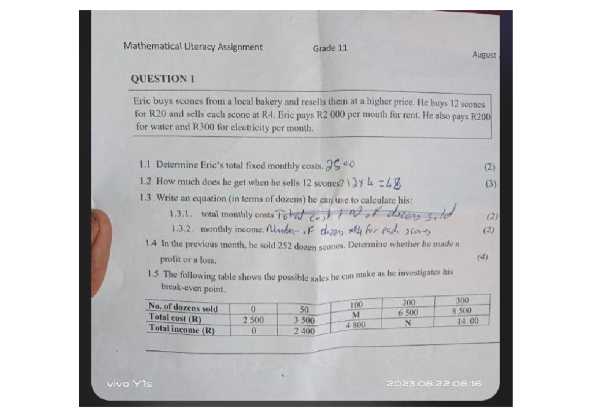 college math assignments