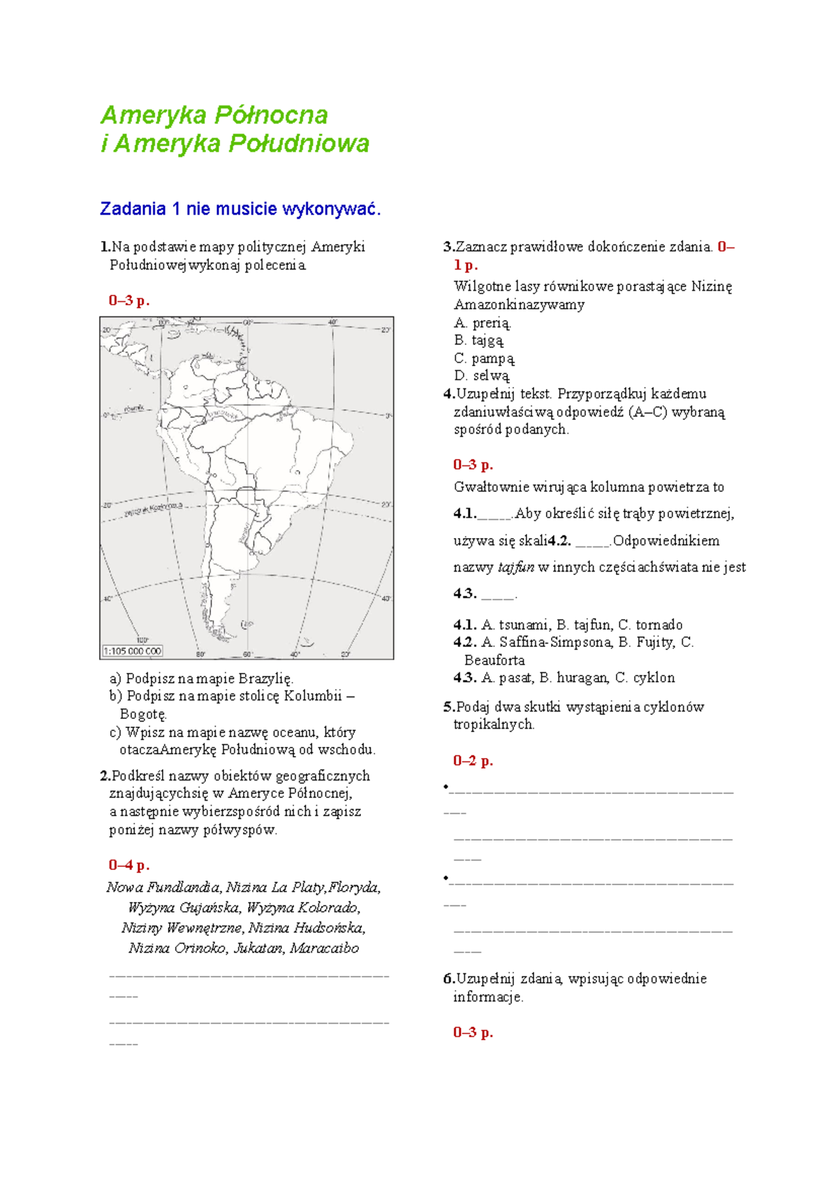 Sprawdzian Ameryka Północna I Południowa Nowa Era2 www.studocu.com