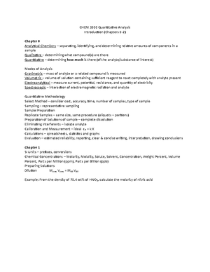 Error Analysis Example In Titration Chem 3300 Studocu