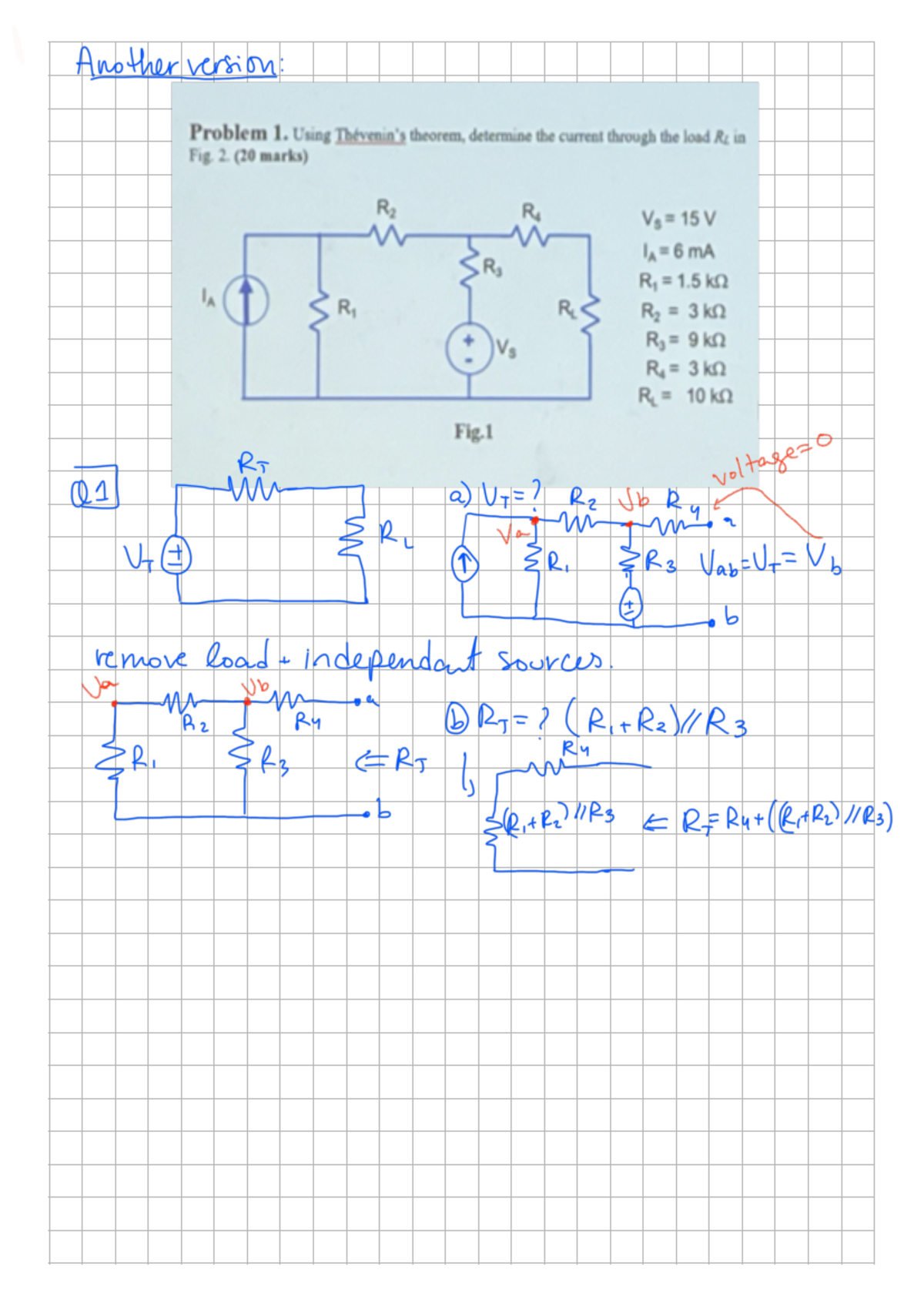 Final Exam Review - Correction - Another version Problem 1. Using ...