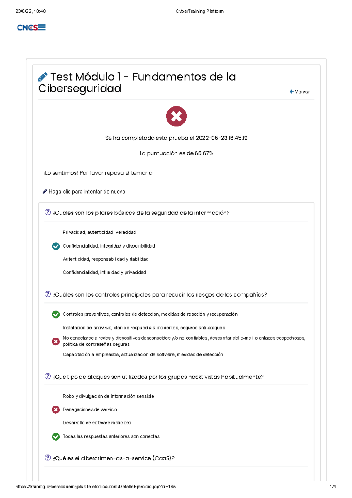 Cyber Training Platform-fusionado - Test Módulo 1 - Fundamentos De La ...