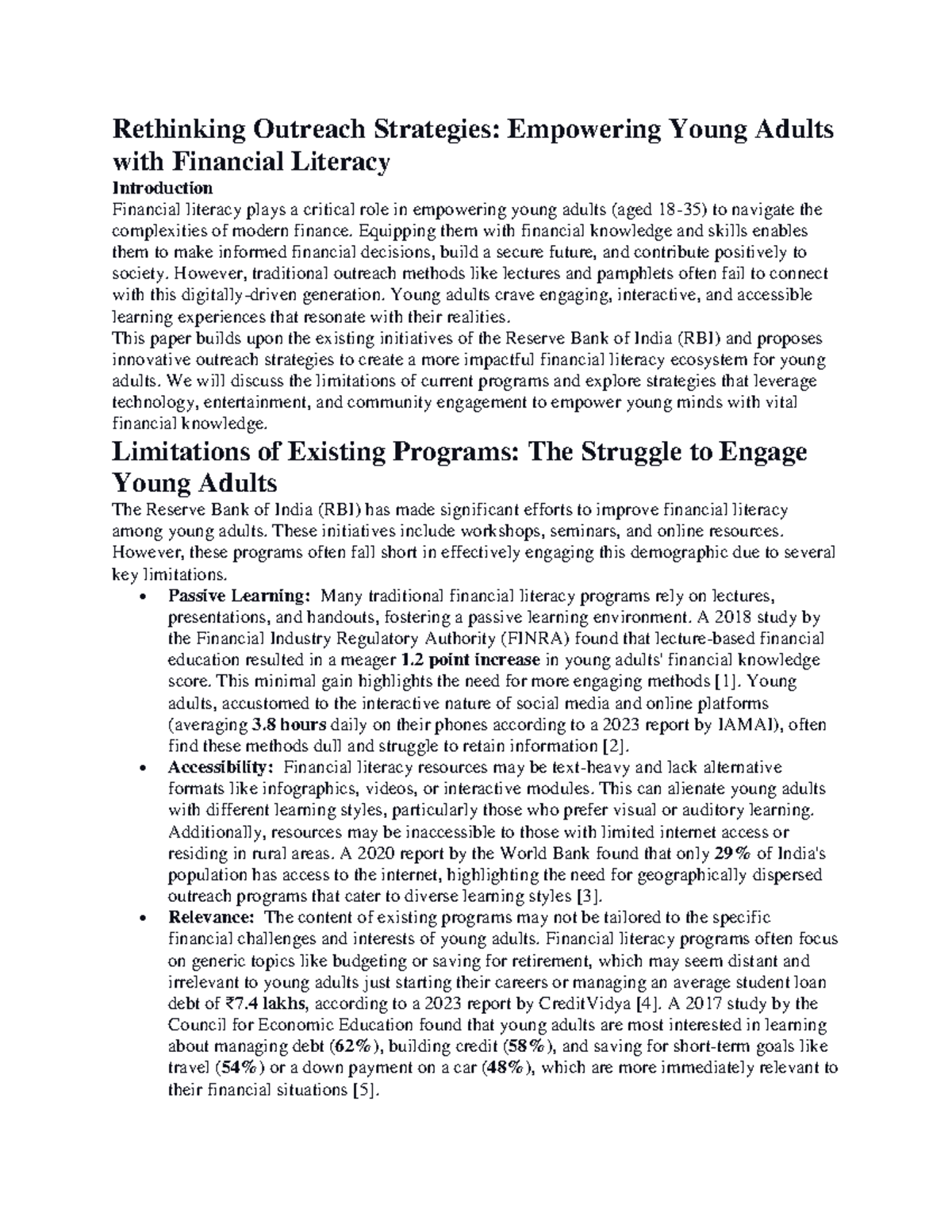 Rethinking Outreach Strategies - Equipping them with financial ...