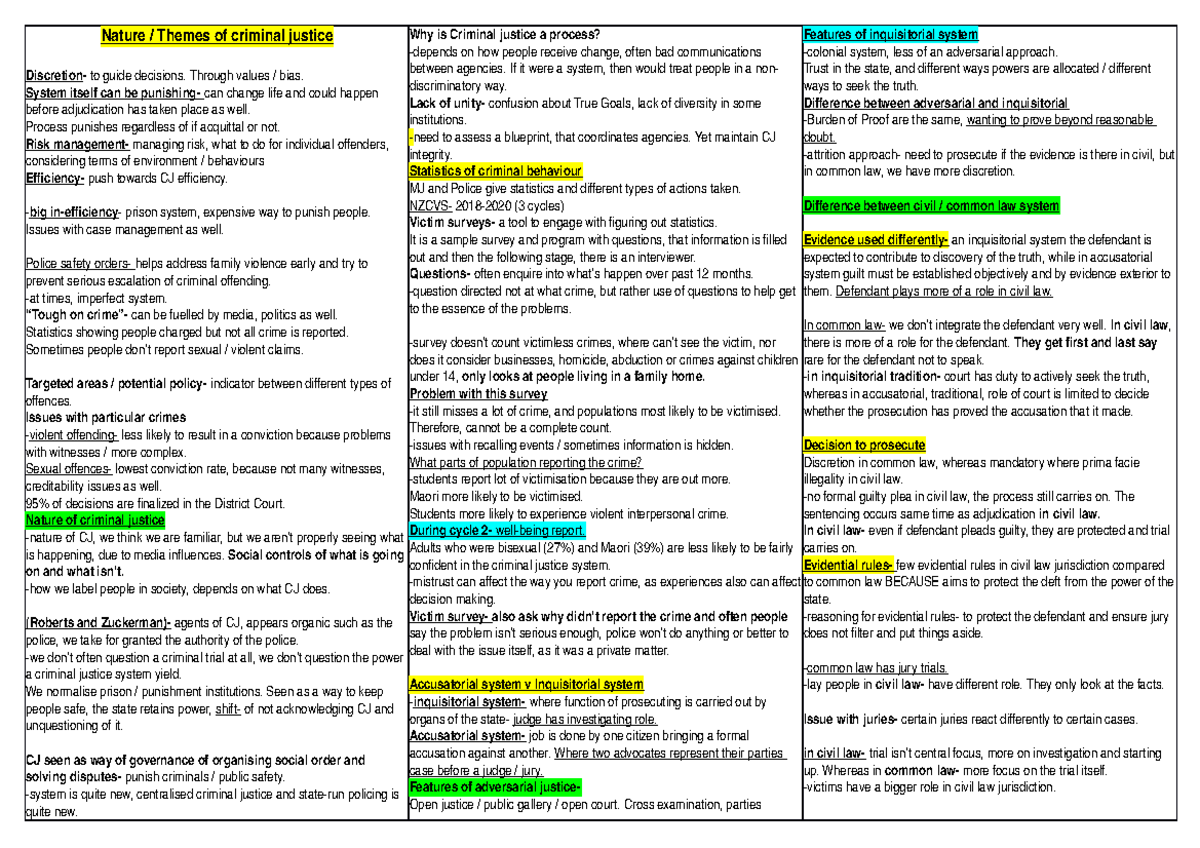 Criminal justice process test, points and prosecution structure ...