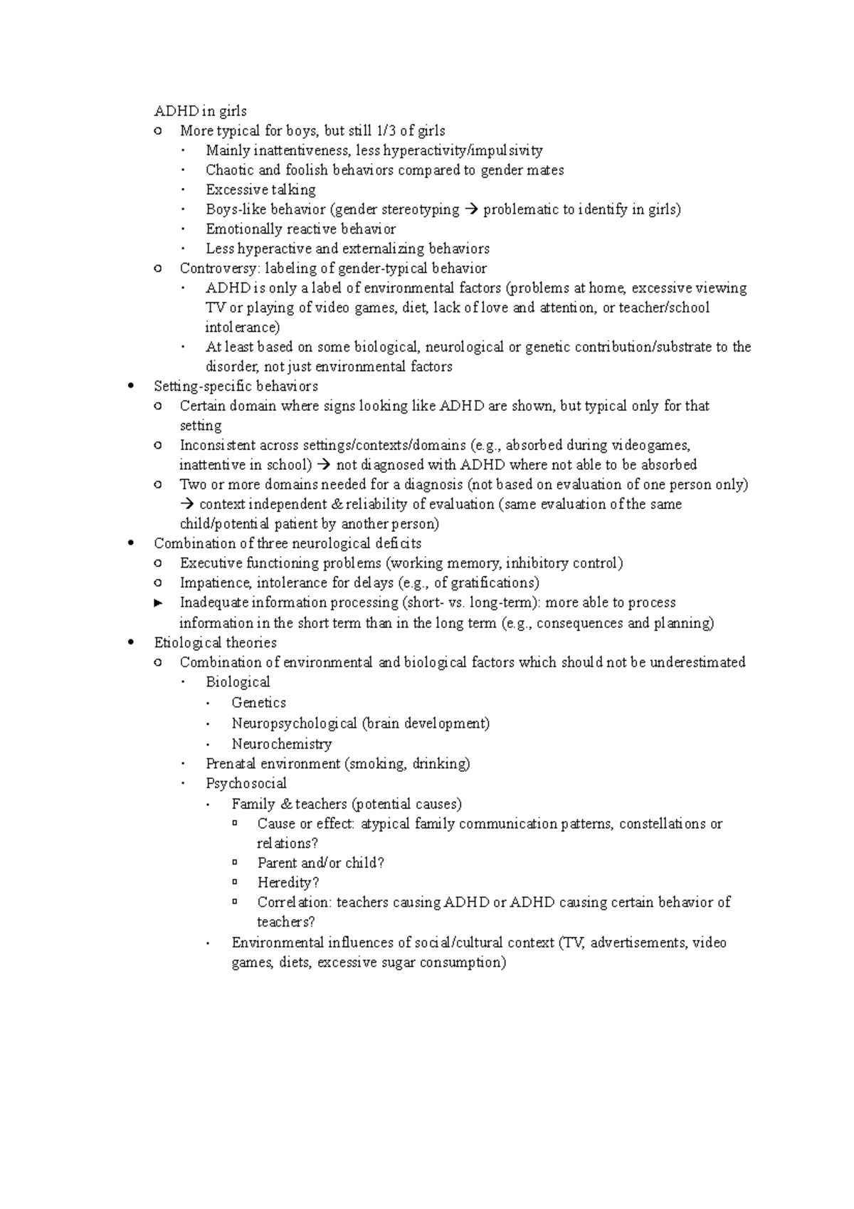 ADHD in girls - Lecture notes Social Psychology - ADHD in girls More ...