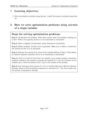 MTH 141 -SECTION 5.3 - 1 Learning Objectives 1. Apply The Fundamental ...