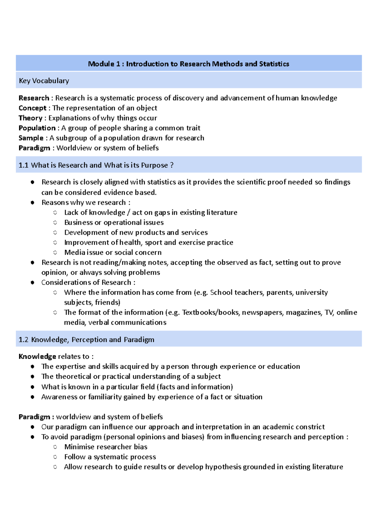 Lecture Notes - Module 1 : Introduction to Research Methods and ...
