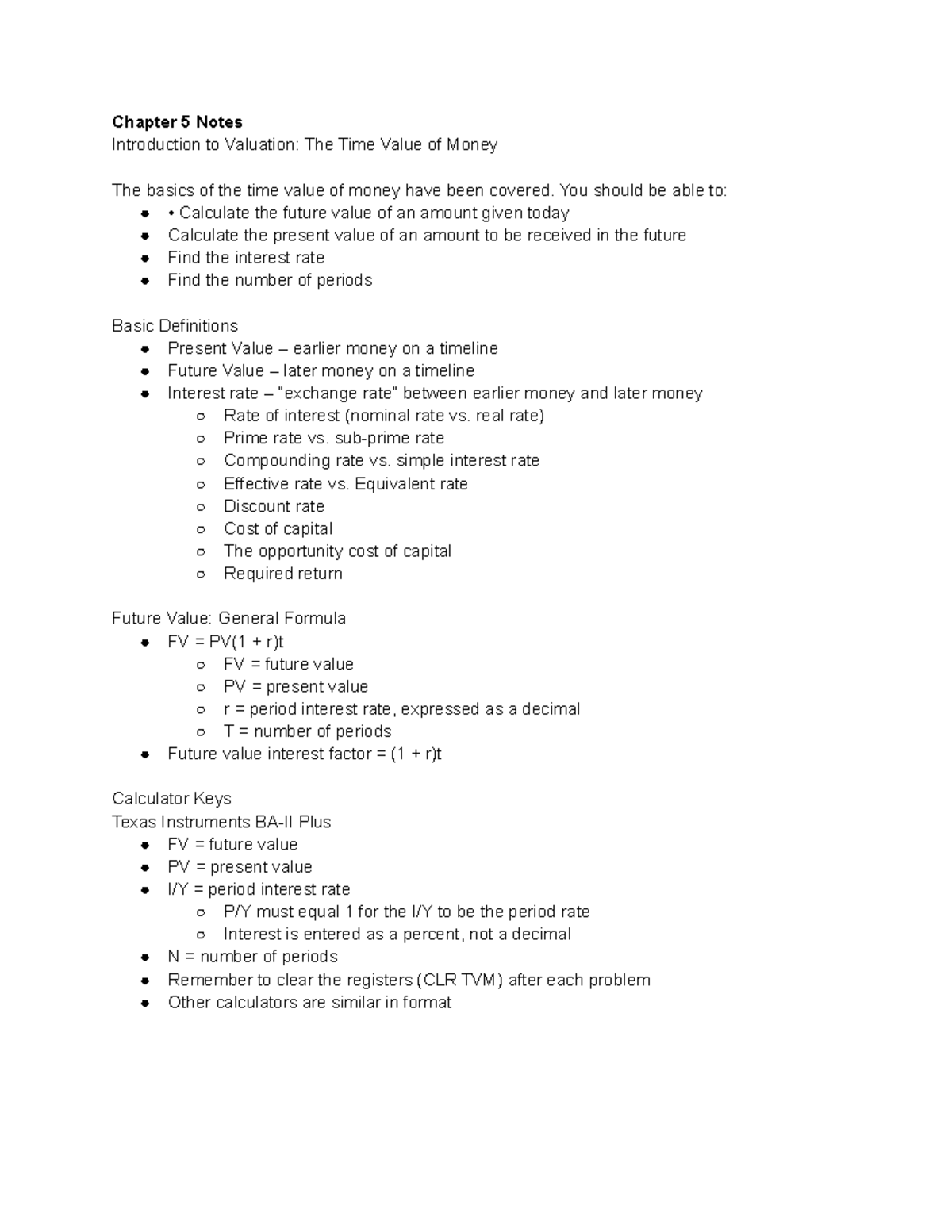 Chapter 5 & 6 - Introduction To Valuation: The Time Value Of Money And ...