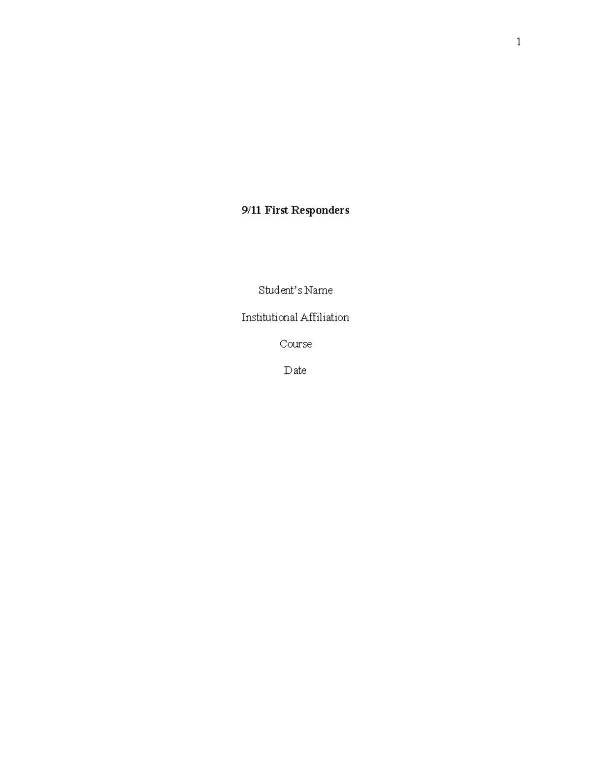 9.11 first responders - a class essay - economics and history - Studocu