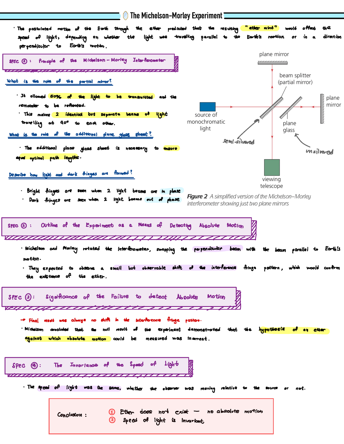 michelson morley experiment questions