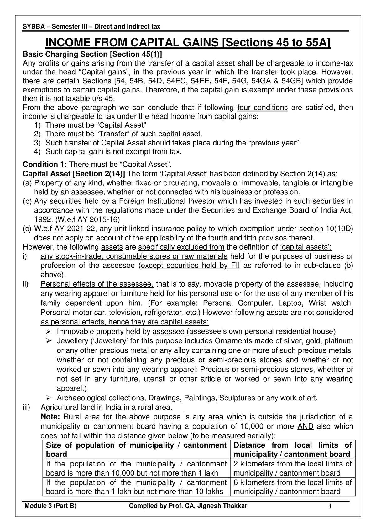 Module 3B - Income From Capital Gains 2021-22 - INCOME FROM CAPITAL ...