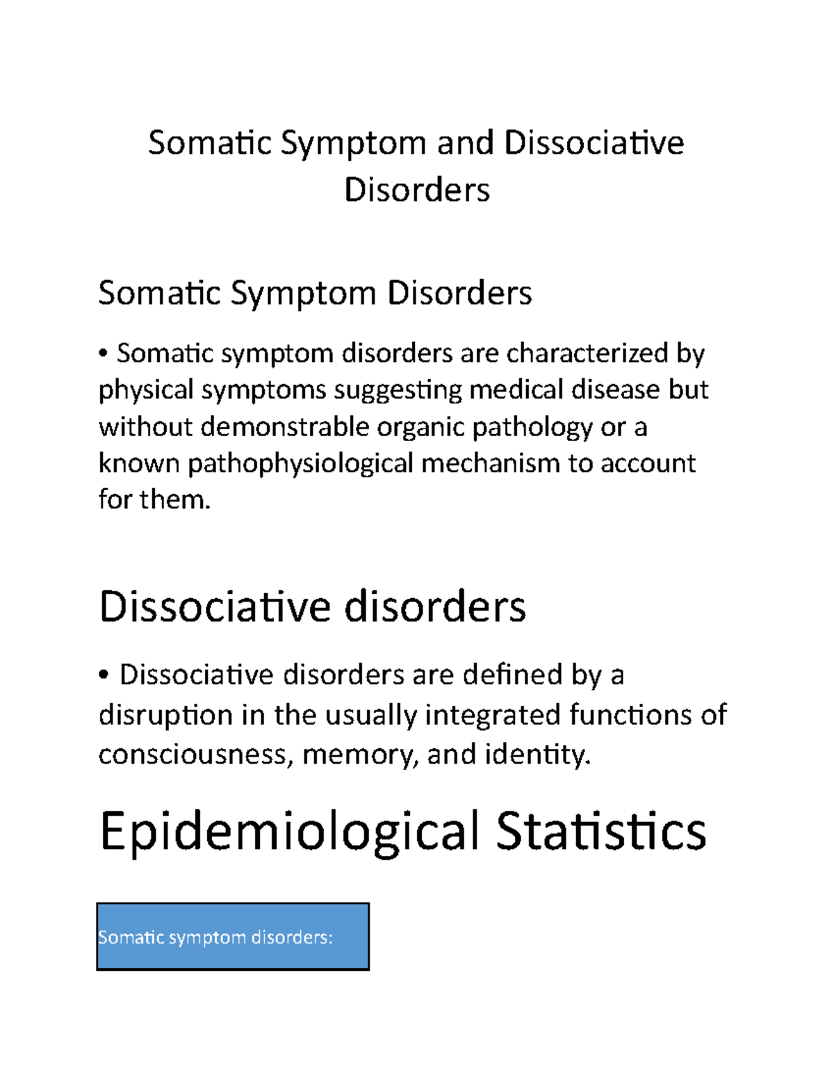 Somatic Symptom And Dissociative Disorders - Somatic Symptom And ...