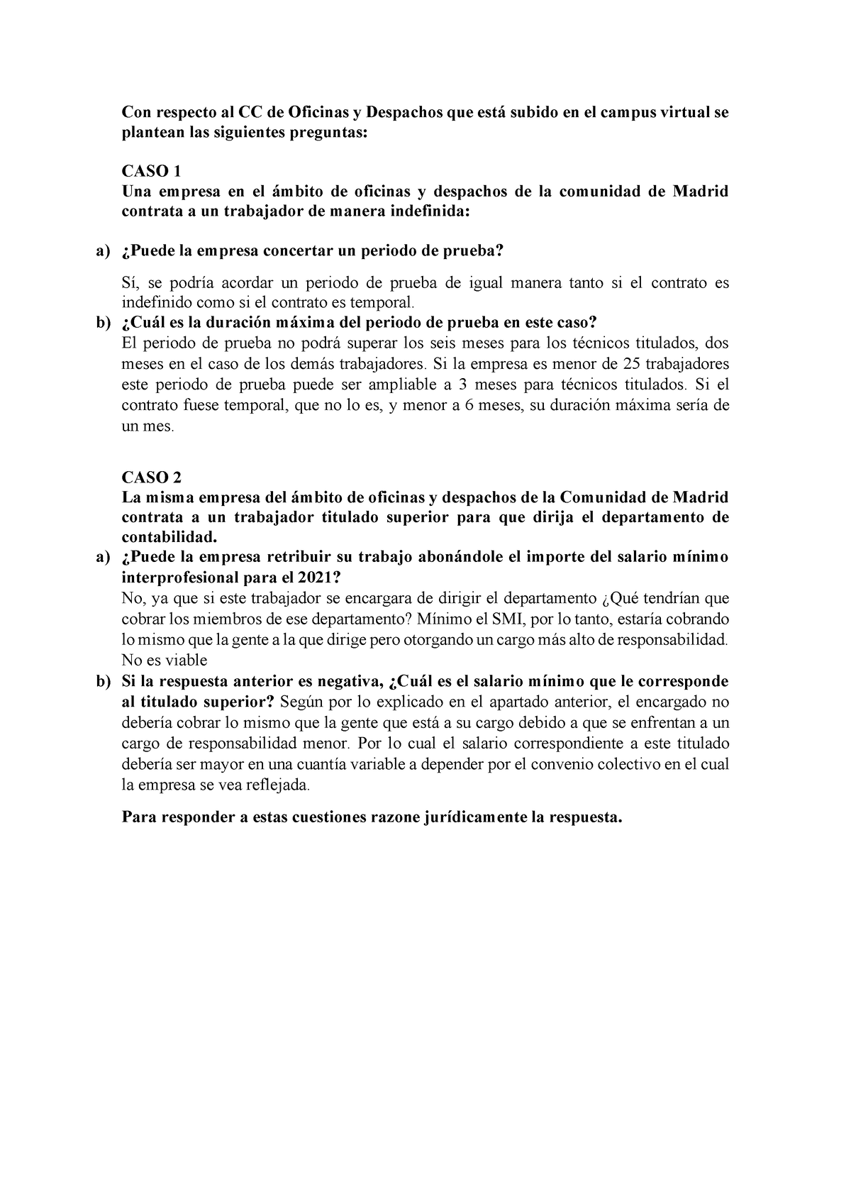 CASO Práctico 3 De La Asignatura De Derecho Del Trabajo O Derecho ...