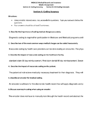 Week+6+Assignment+Worksheet - MOA115 Medical Records and Insurance Week ...