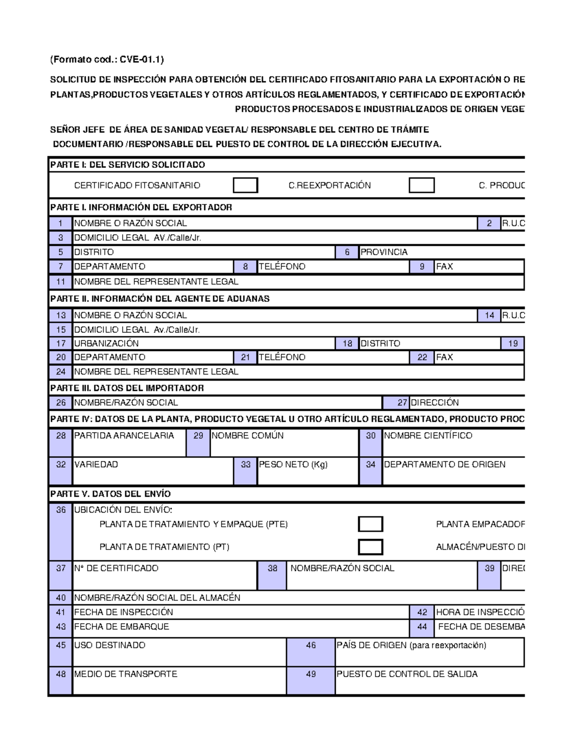 CVE-01 - SSD - (Formato cod.: CVE-01) PLANTAS,PRODUCTOS VEGETALES Y ...