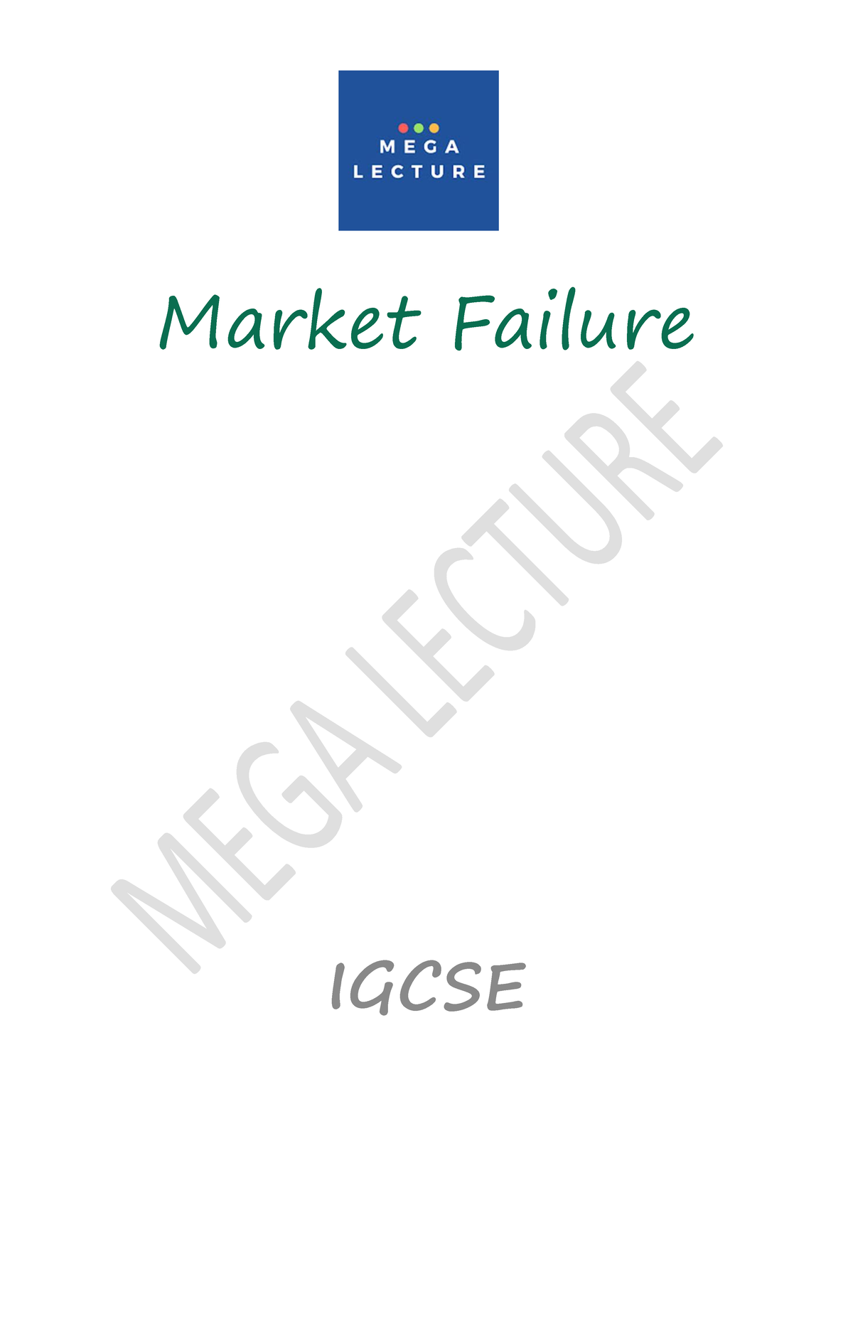 Market-Failure - notes - Market Failure IGCSE Social Cost Social Cost ...