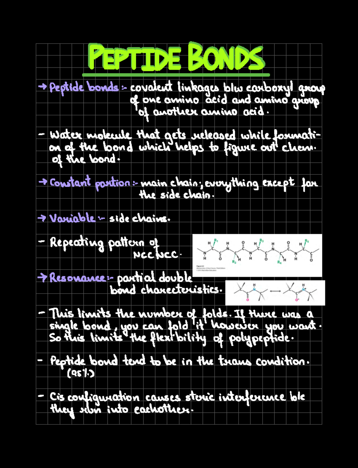 Note Oct 6, 2022 - Lecture notes on peptide bonds - i ...