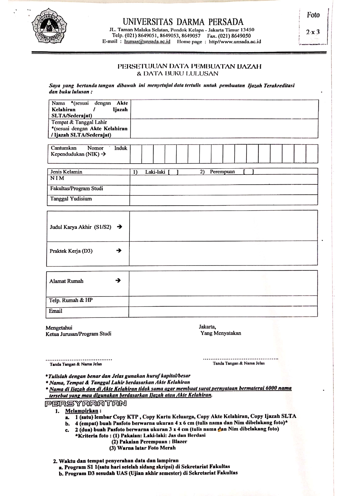 Form Sidang & Pembuatan Ijazah - Corporate Sheet - Studocu