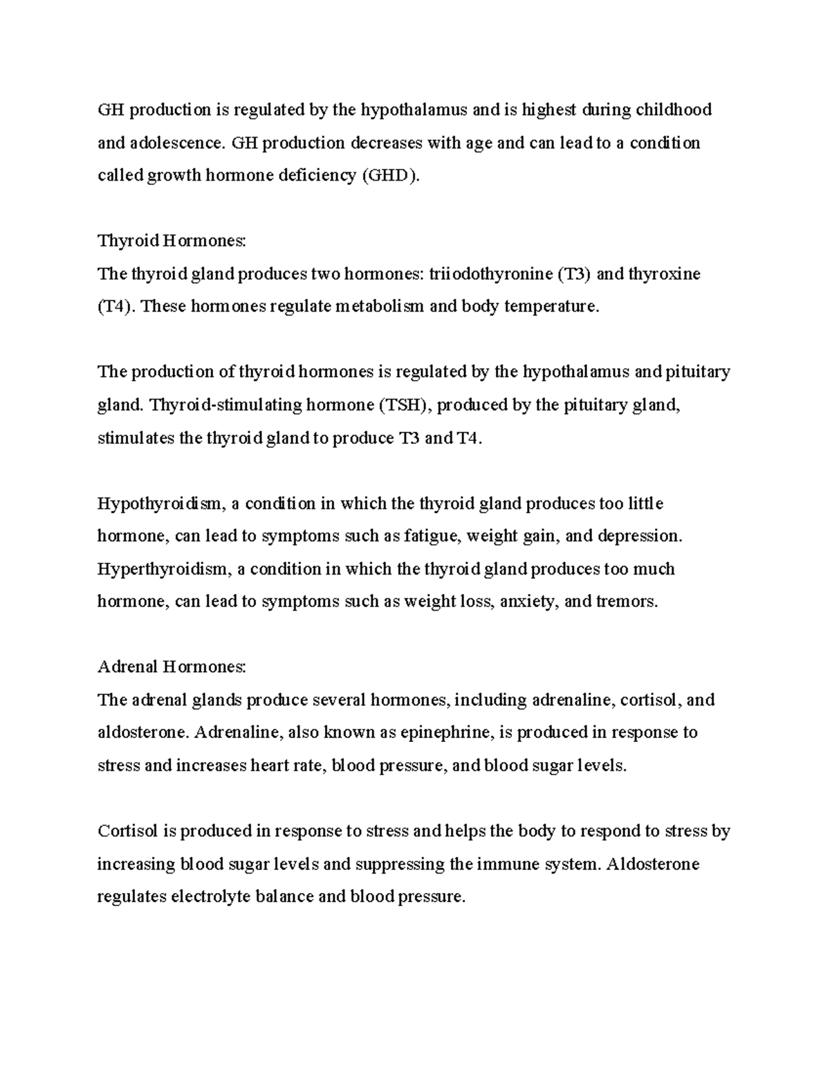 Hormones p10 3- Google Docs - GH production is regulated by the ...