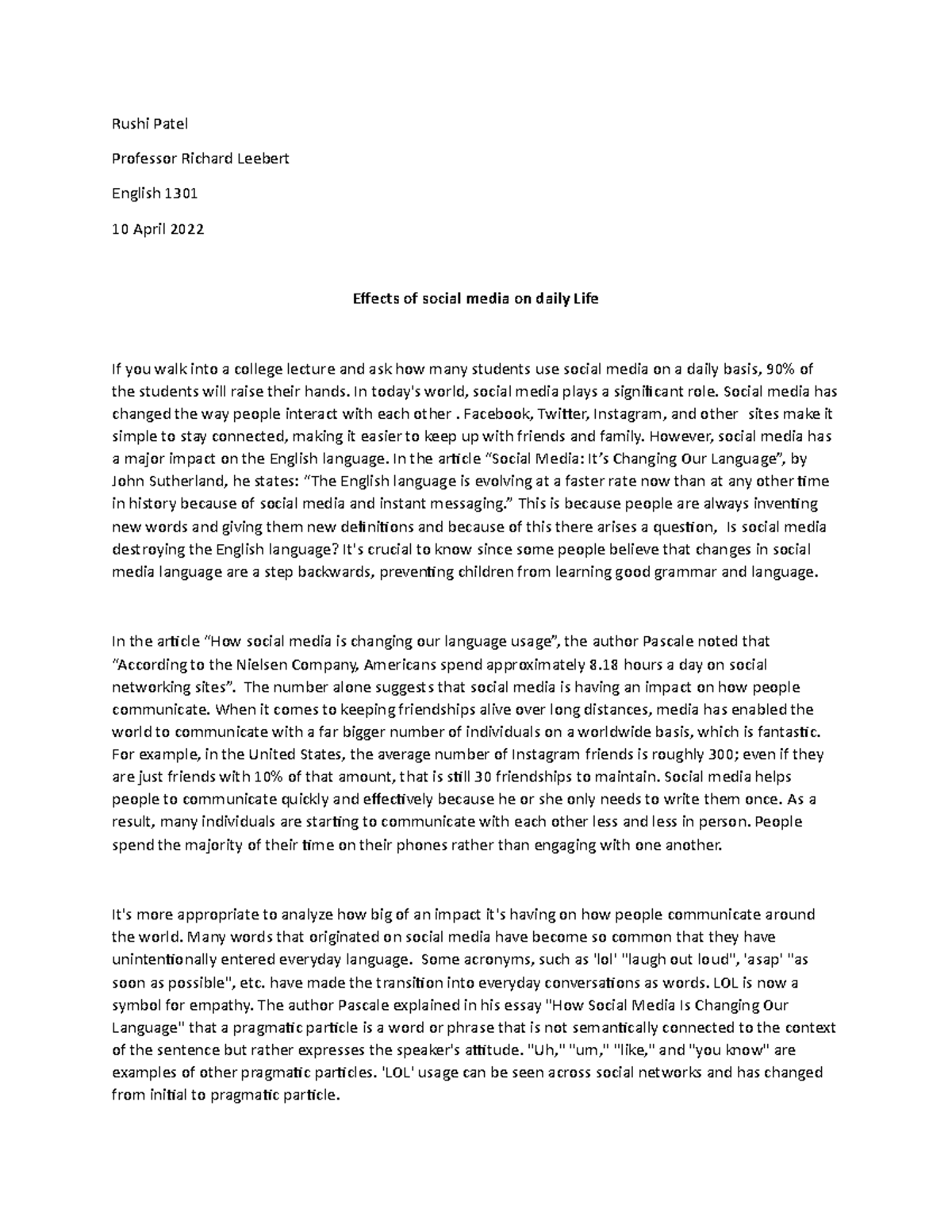 sample causal argument essay