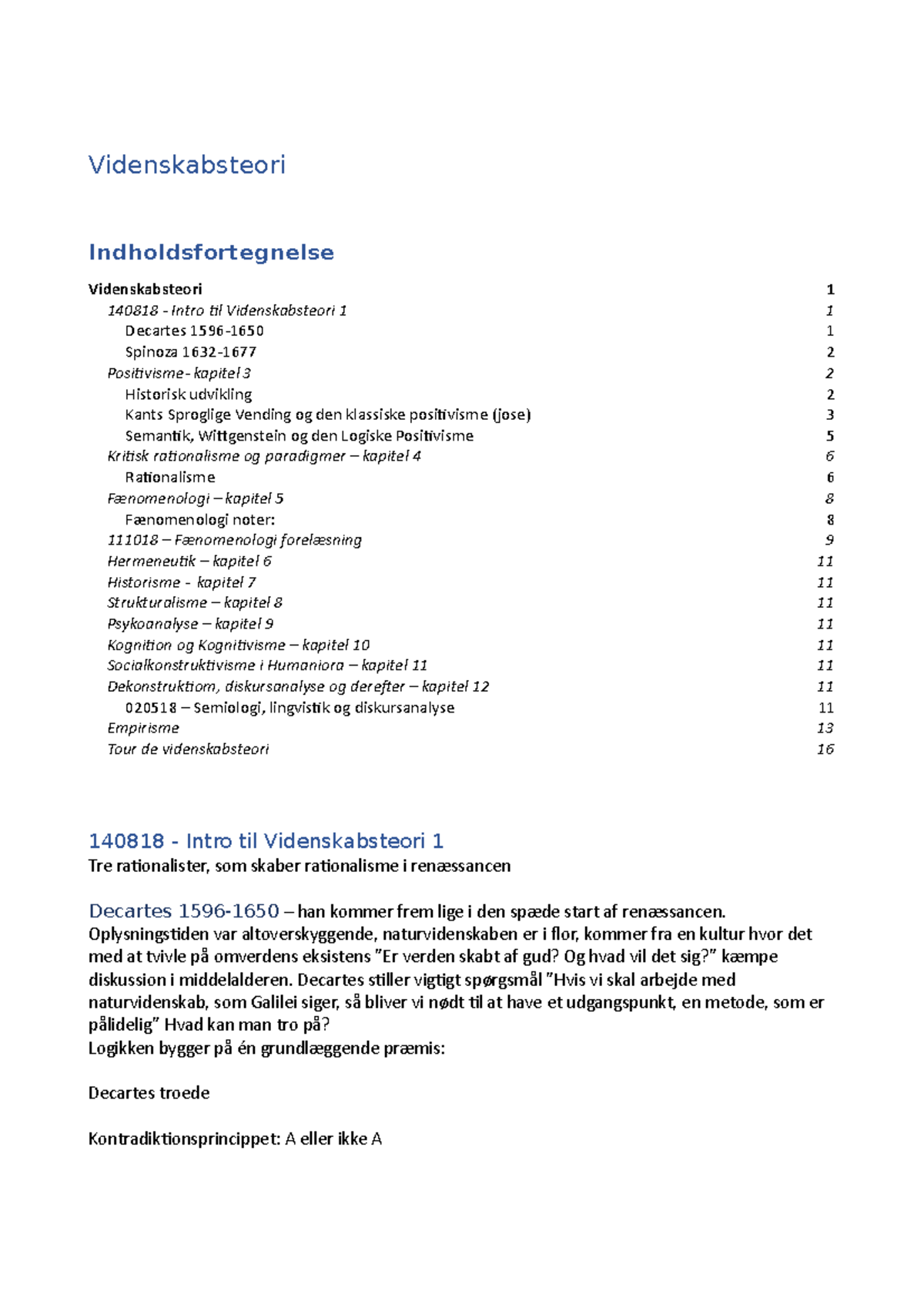 Videnskabsteori I - Undervisnings Noter - Videnskabsteori ...