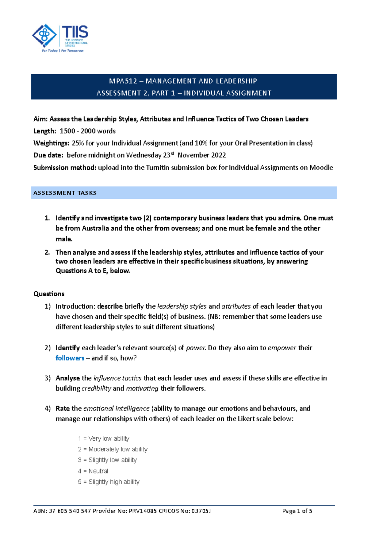 2a-Mid Block Projects Brief Tasks MPA512 T3 2022 - MPA512 – MANAGEMENT ...