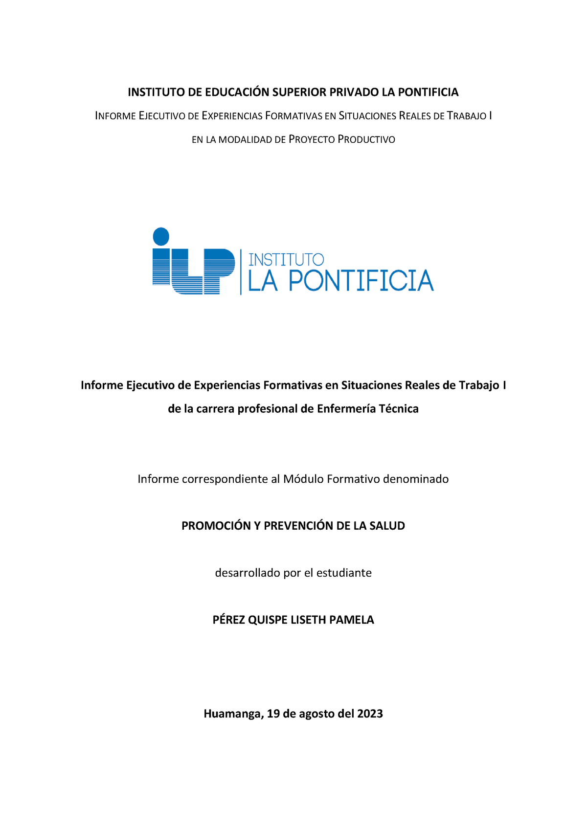 03 Formato Informe Efsrt Enfermería (final Pamela - DIRECCI”N ACAD ...