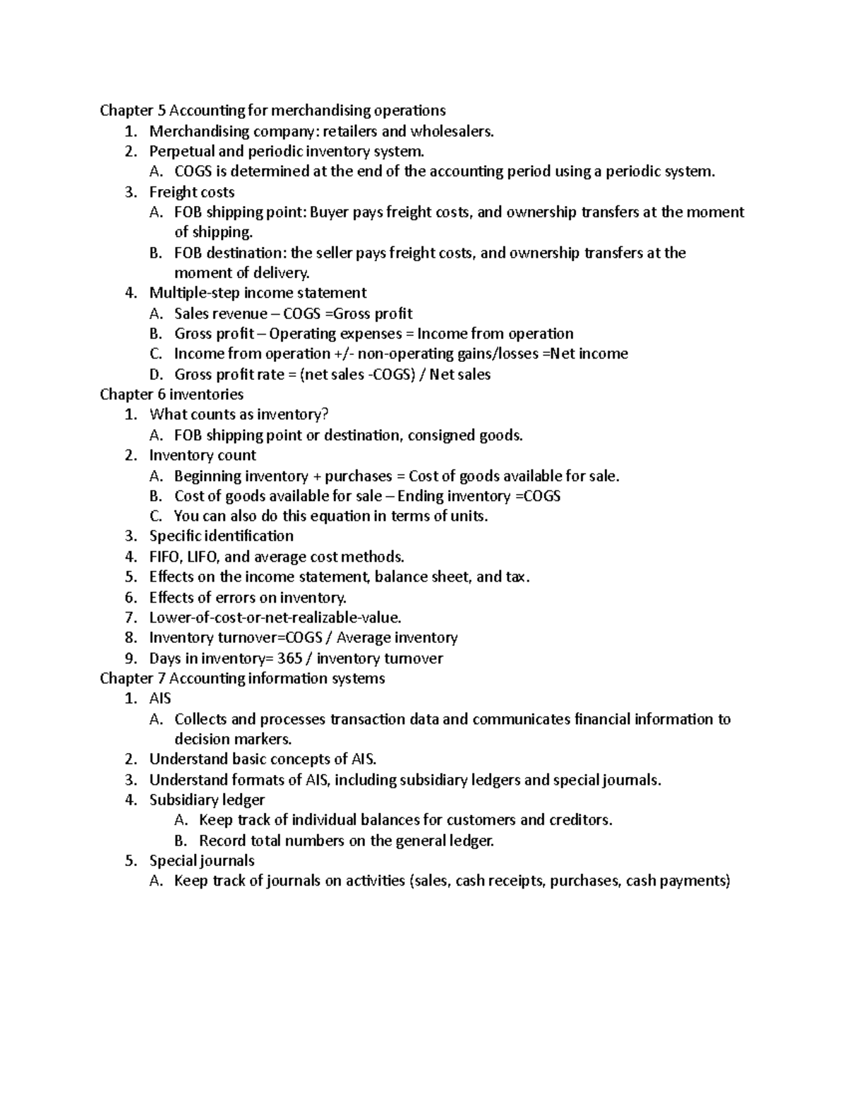 Chapter 5 Accounting for merchandising operations - Chapter 5 ...