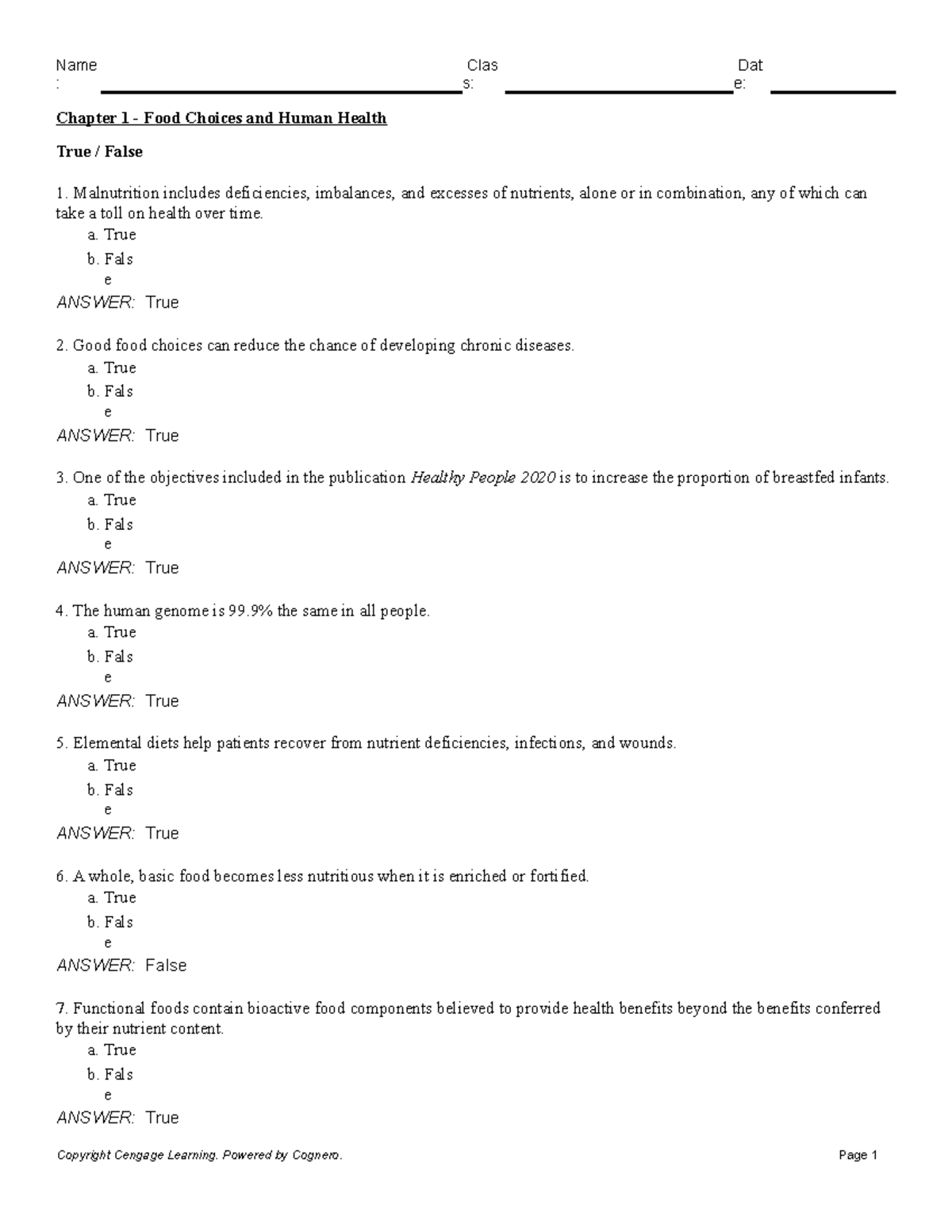 Chapter 1 Food Choices and Human Health - : s: e: Chapter 1 - Food ...