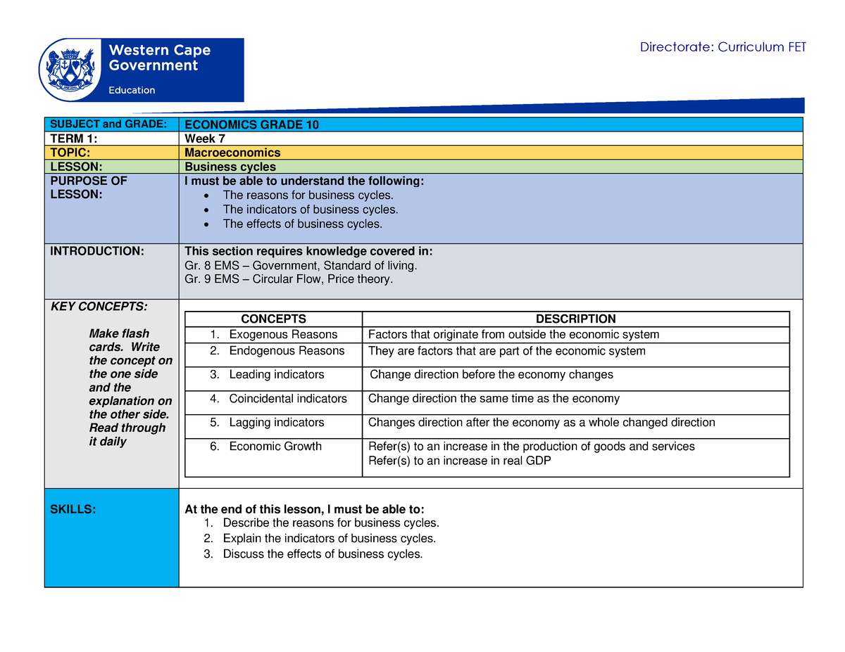 economics essay grade 10 term 3 pdf