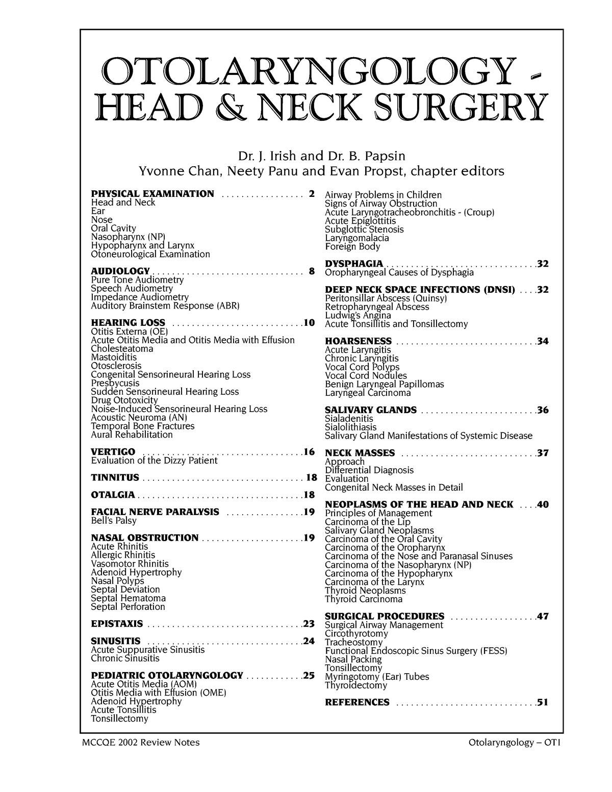 Toronto - Otolaryngology (52p) - OTOLARYNGOLOGY - HEAD & NECK SURGERY ...