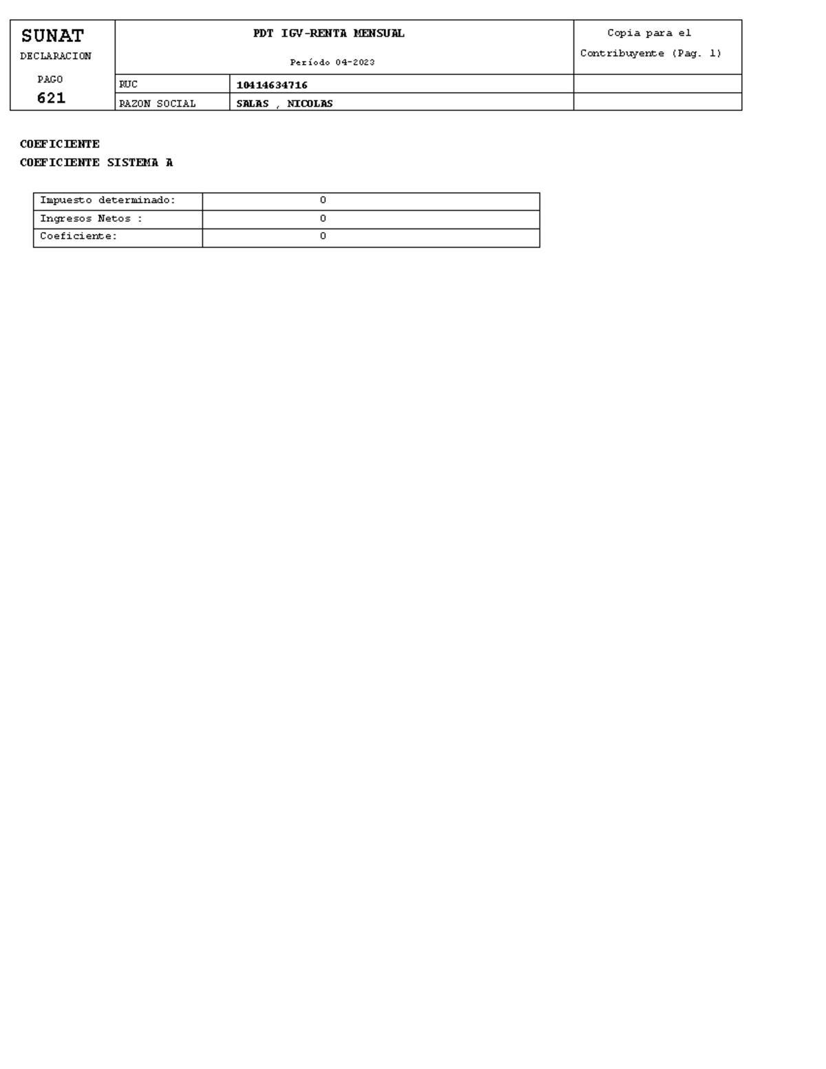 IGV Renta Mensual - SUNAT DECLARACION PAGO 621 PDT IGV-RENTA MENSUAL ...