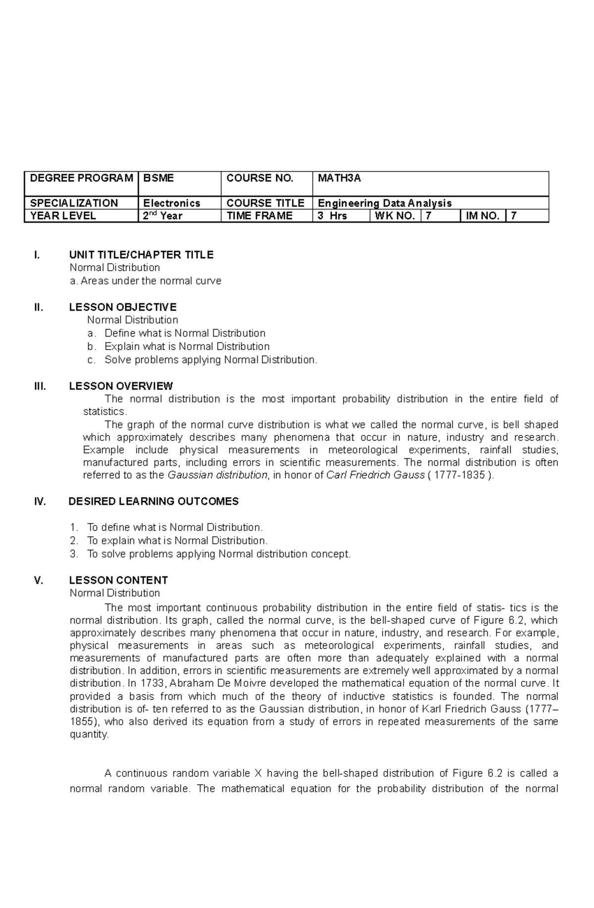 Data module 7 Cp E 11 - DATA ANALYSIS NOTES - DEGREE PROGRAM BSME ...