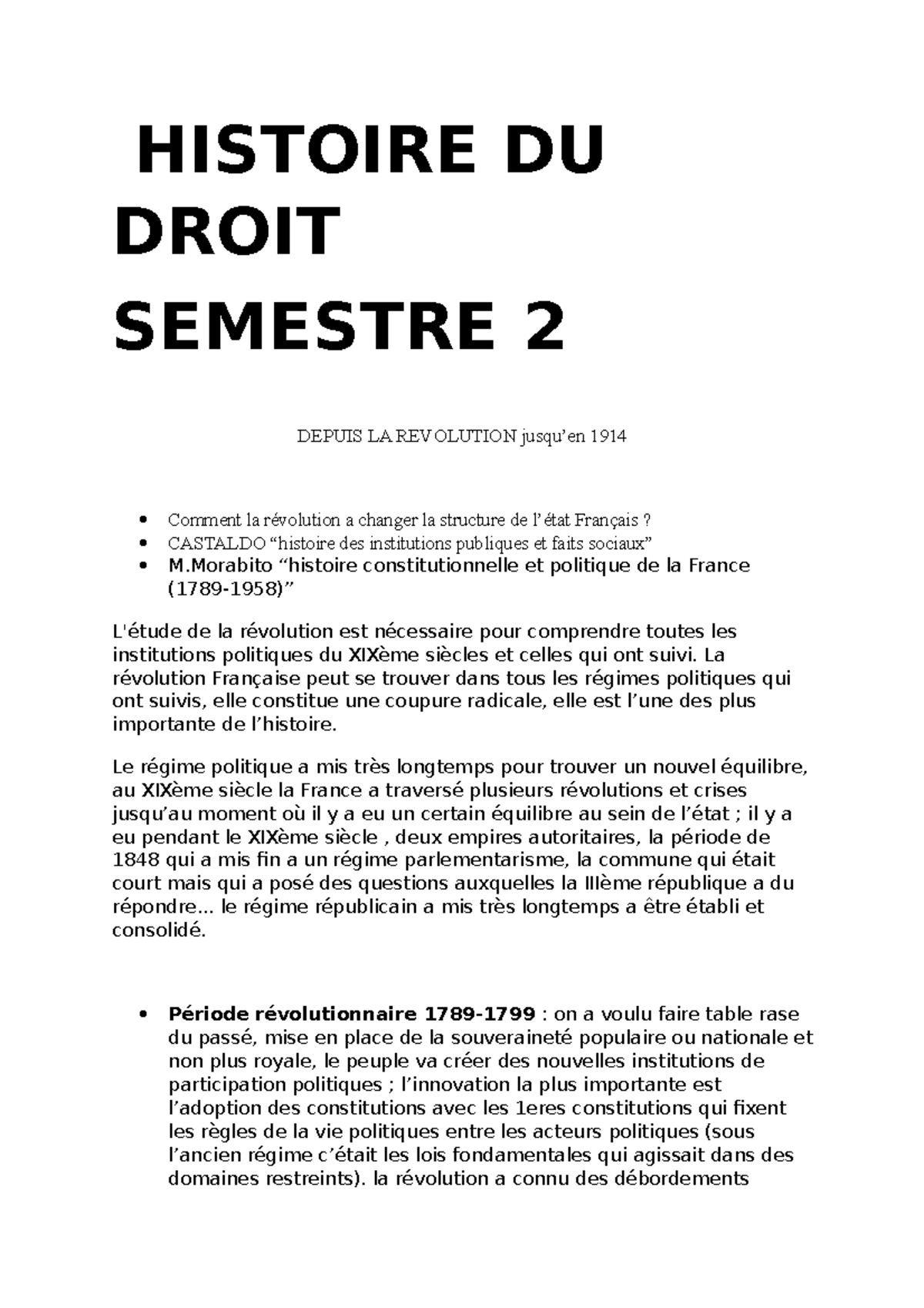 Histoire Du Droit S2 - HISTOIRE DU DROIT SEMESTRE 2 DEPUIS LA ...