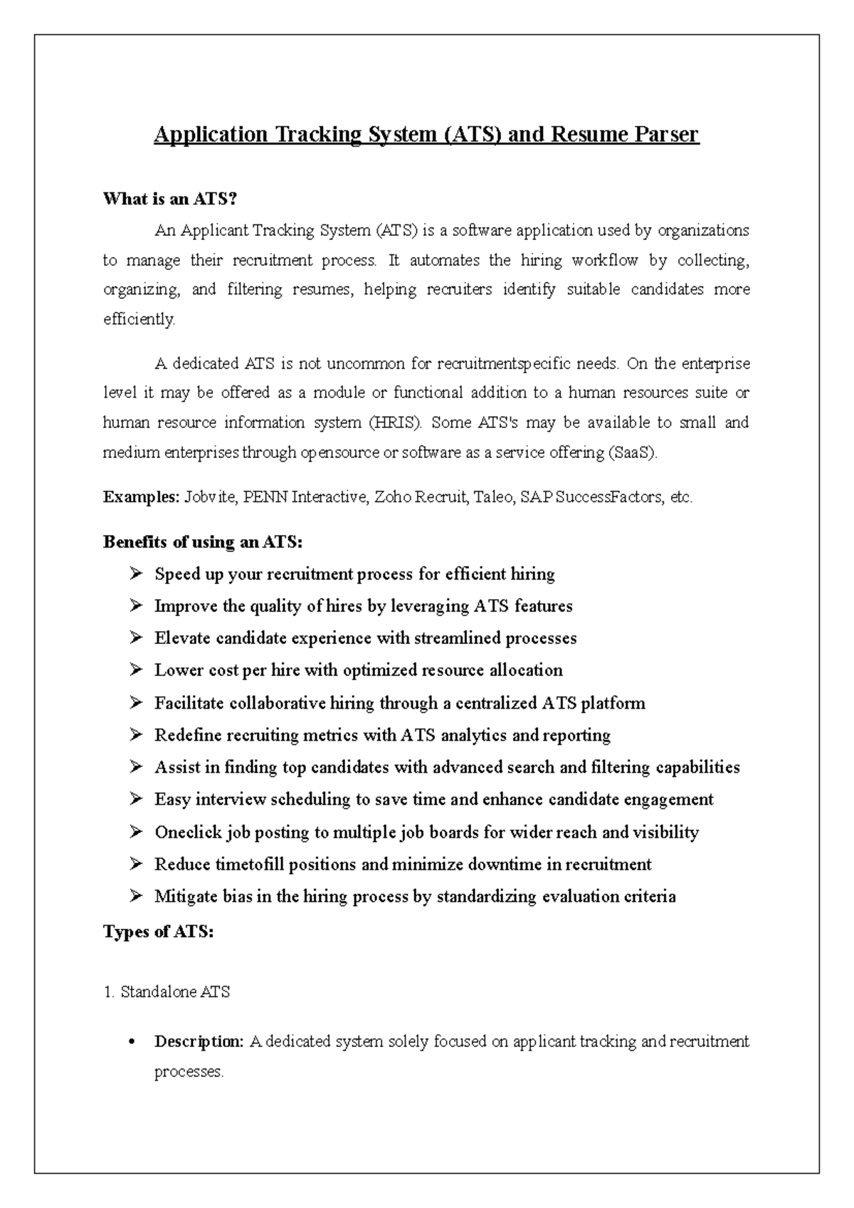ATS and Resume Parser - This will be useful - Application Tracking ...