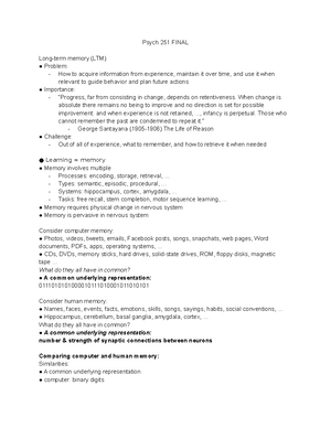 Psyc 251 Brain and Behaviour - Midterm 1 Chapters 2- Psyc 251 Chapter 2 ...