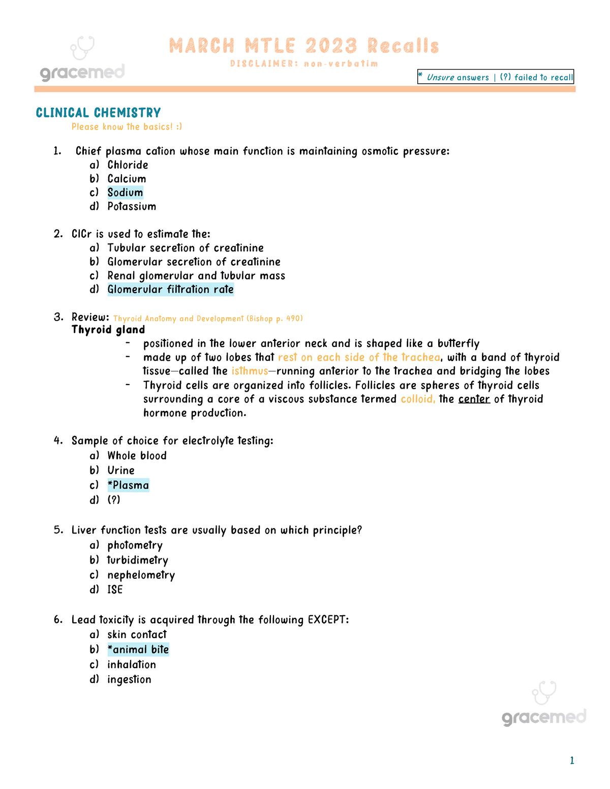 March MTLE 2023 Recalls Clinical Chemistry M A RC H MT LE 2 0 23