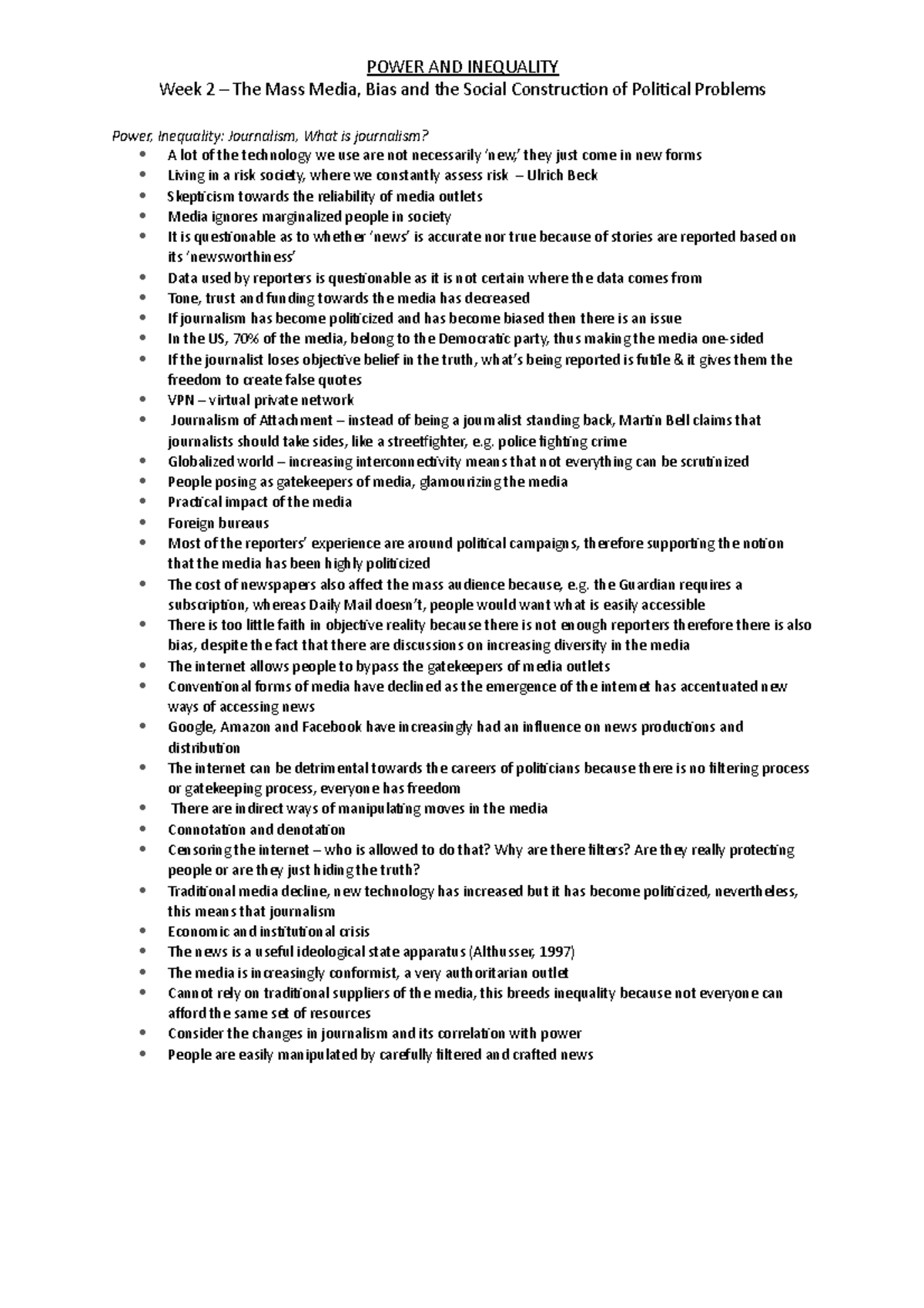 Week 2 – The Mass Media, Bias and the Social Construction of Political ...