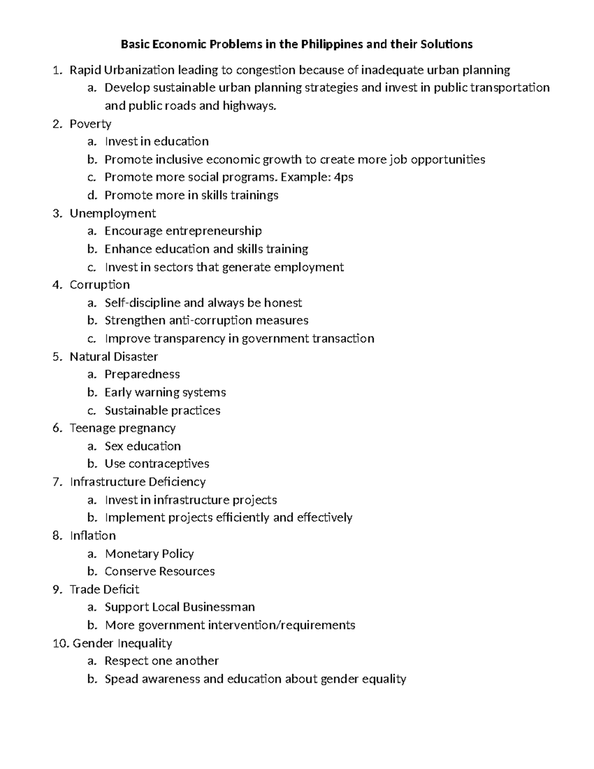 Basic Economic Problems in the Philippines and their Solutions ...