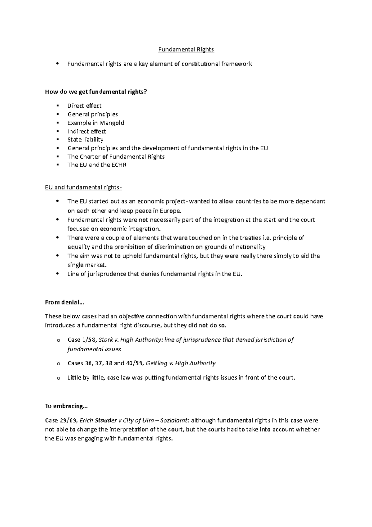 10. Fundamental Rights - Fundamental Rights Fundamental rights are a ...
