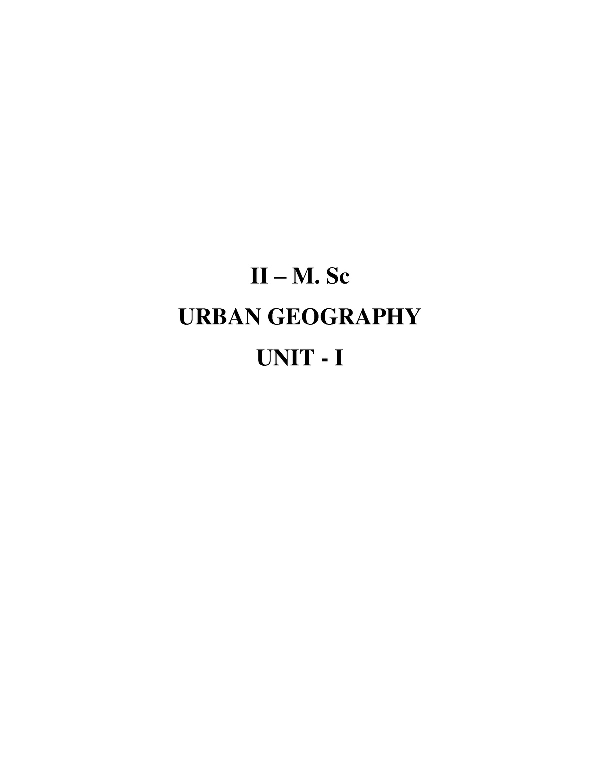 Urban Geo - Some Important Notes - Geography - II – M. Sc URBAN ...