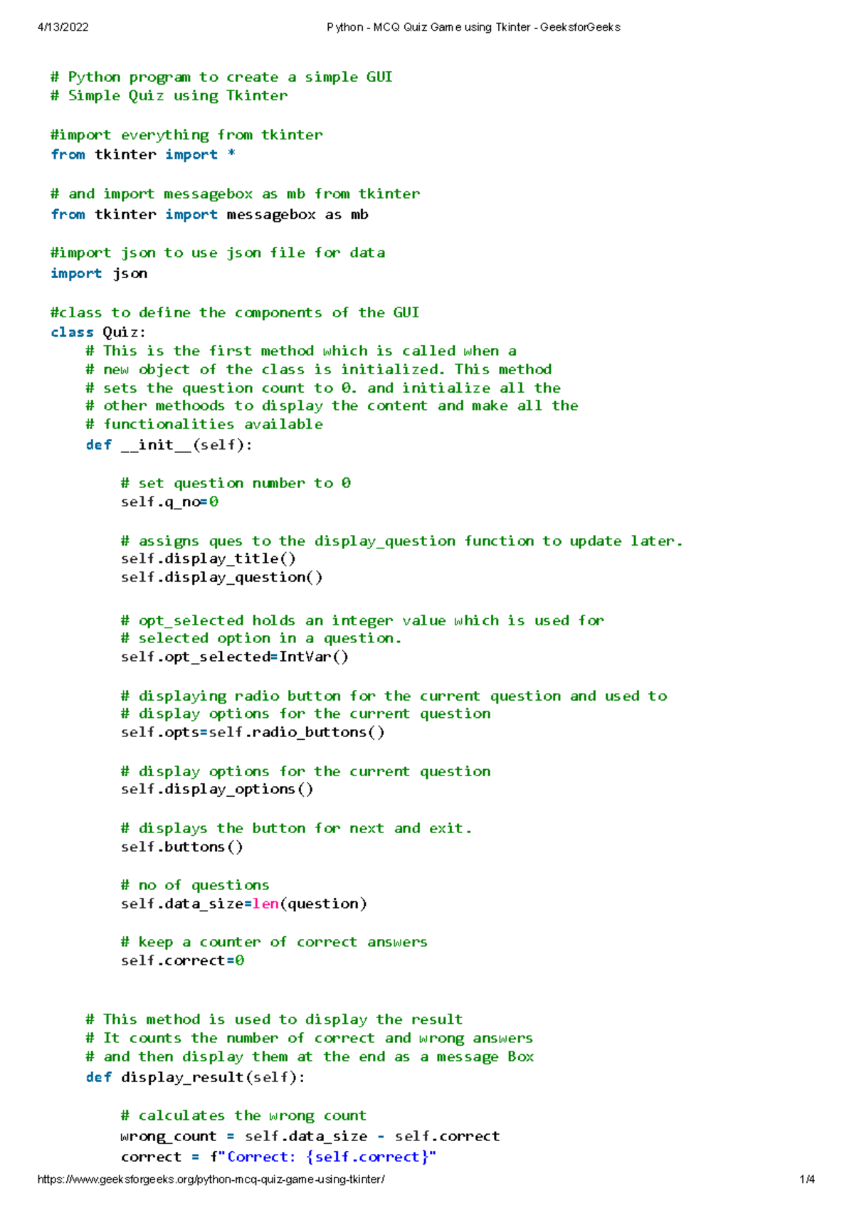 Python - MCQ Quiz - ccgujghjgjgjgjgjghjgj - Python program to create a ...